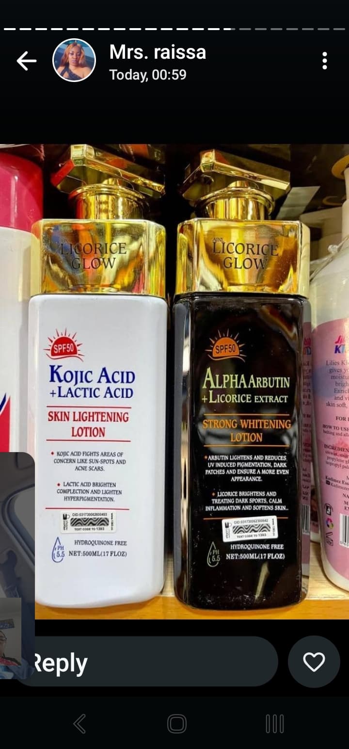 Licorice Glow Kojic Acid + Lactic Acid Skin Lightening Lotion