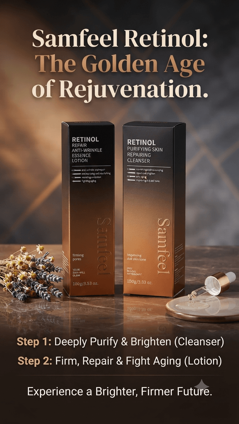 Samfeel Retinol Purifying Cleanser & Anti-Wrinkle Essence Lotion Set