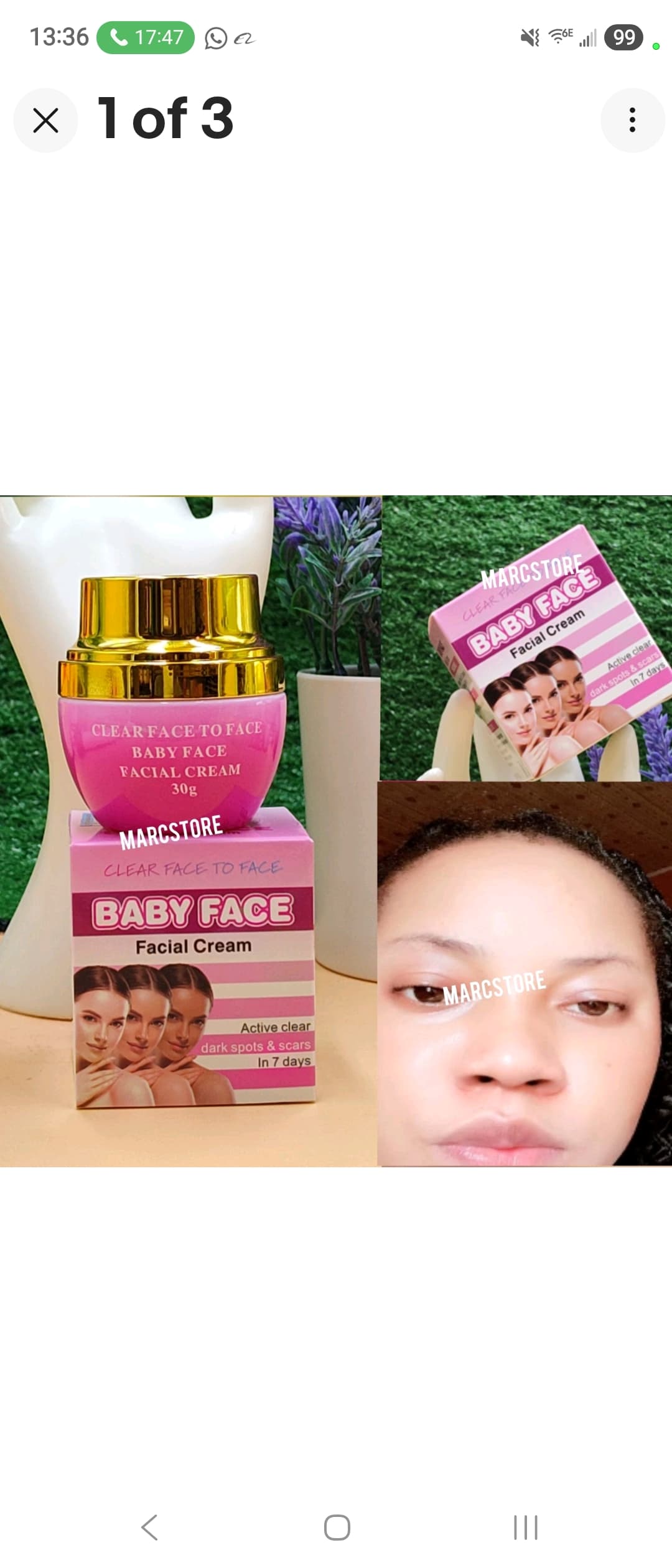Clear Face to Face Baby Face Facial Cream