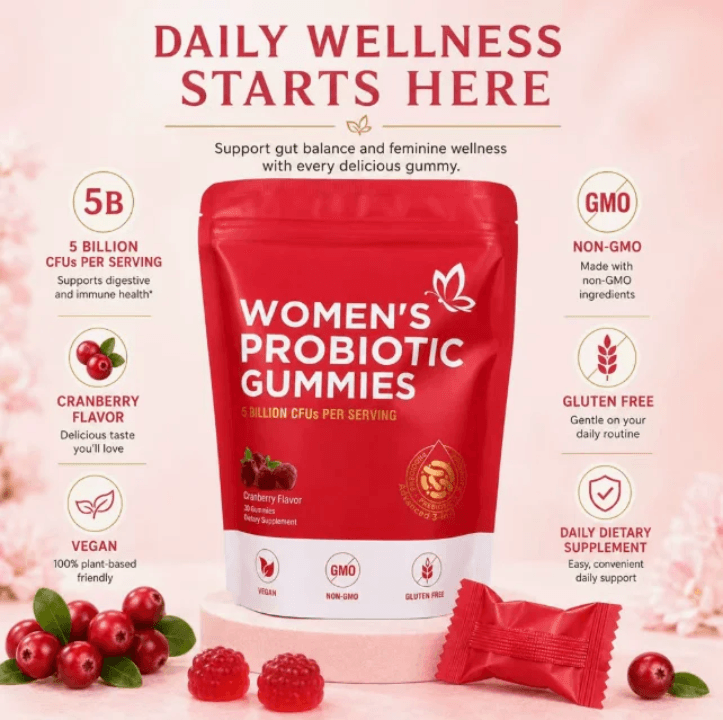 Women's Probiotic Gummies Cranberry Flavor
